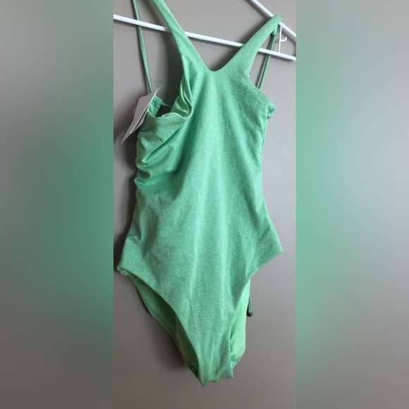 NWT SWIM BATHING Suit  - One piece Green Metallic BECCA  Size S  $148 - Picture 1 of 3